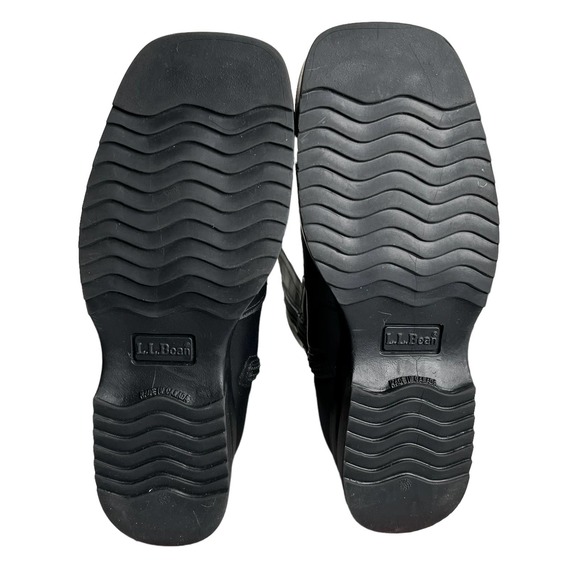 NWOT LL Bean Short Black Leather Boots Womens Size 5.5 Med - Picture 8 of 9